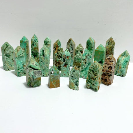 20 Pieces Indonesia Turquoise Druzy Geode Tower Points - Wholesale Crystals