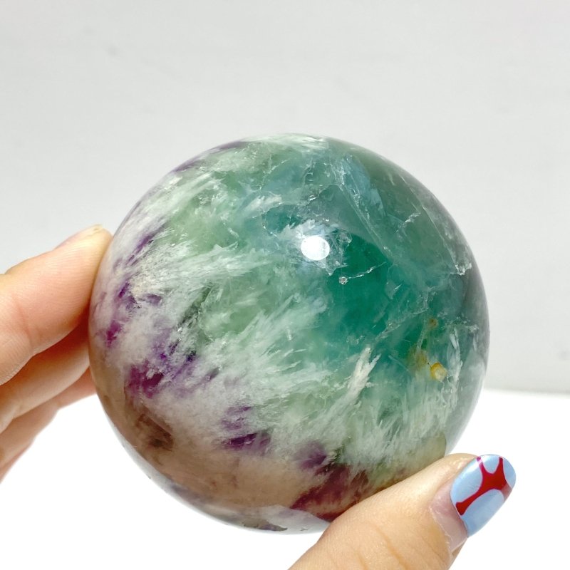 21 Pieces Beautiful Feather Fluorite Sphere - Wholesale Crystals