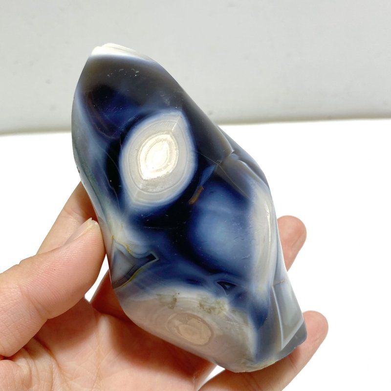 21 Pieces Black Orca Agate Flame Carving 1 - Wholesale Crystals