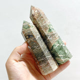 21 Pieces Green Stripe Jasper Point 2 - Wholesale Crystals