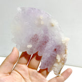 Beautiful Amethyst Mixed Sakura Agate Butterfly Wing Carving With Stand
