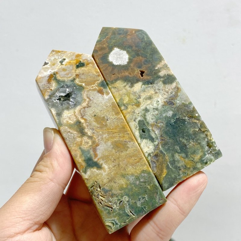 22 Pieces Ocean Jasper Four-sided Point 3 -Wholesale Crystals