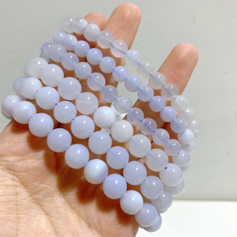 23 Pieces Blue Chalcedony Bracelets -Wholesale Crystals