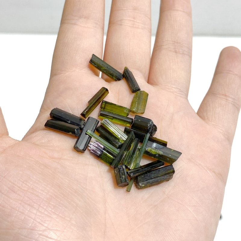 235 Pieces Gem Grade Rough Green Tourmaline for Making Jewelry - Wholesale Crystals