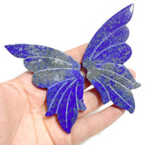 4 Pairs Small Lapis Lazuli Butterfly Wing Carving With Stand