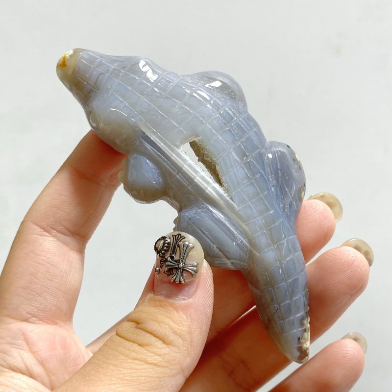 24 Pieces Druzy Geode Agate Crocodile Carving(defective) -Wholesale Crystals