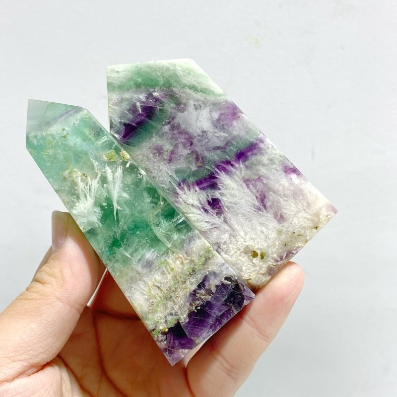 26 Pieces Feather Fluorite Four - sided Tower - Wholesale Crystals