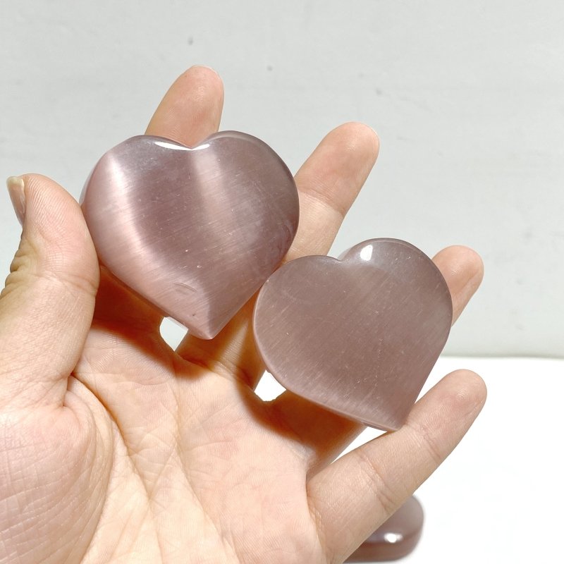 26 Pieces Purple Glass Cat Eye Heart - Wholesale Crystals