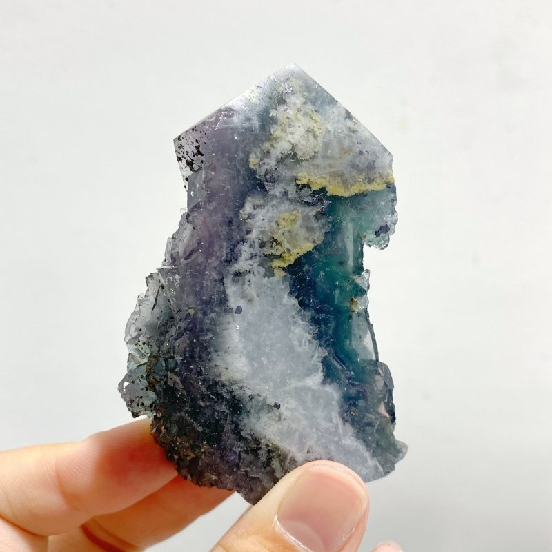 27 Pieces Blue Fluorite Mixed Pyrite Raw Side Tower -Wholesale Crystals
