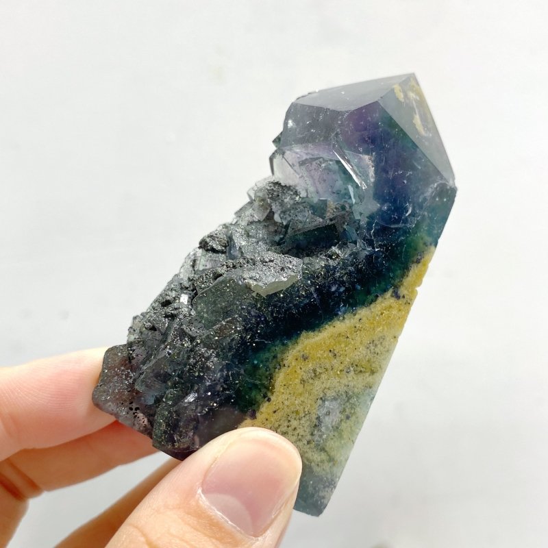 27 Pieces Blue Fluorite Mixed Pyrite Raw Side Tower -Wholesale Crystals