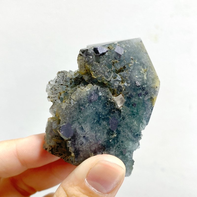 27 Pieces Blue Fluorite Mixed Pyrite Raw Side Tower -Wholesale Crystals