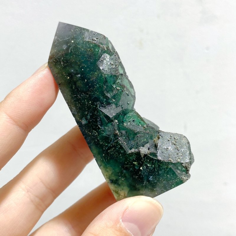 27 Pieces Blue Fluorite Mixed Pyrite Raw Side Tower -Wholesale Crystals