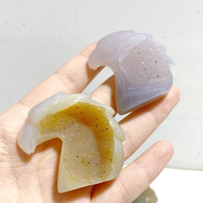 27 Pieces Geode Druzy Agate Eagle Carving -Wholesale Crystals