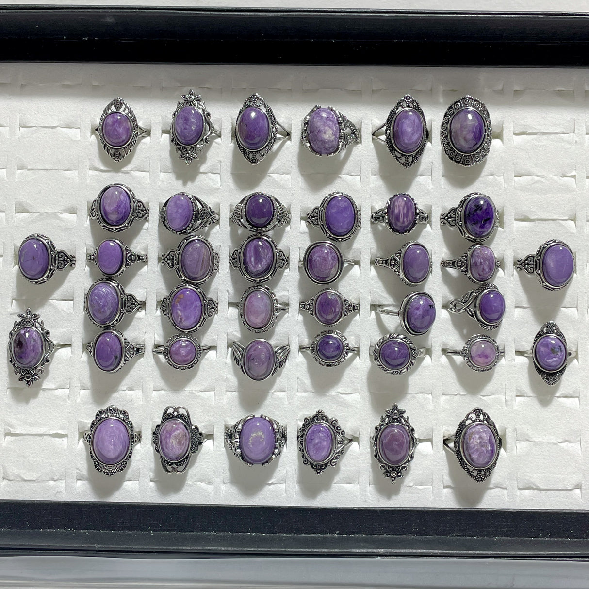 40 Pieces Charoite Different Styles Ring #6
