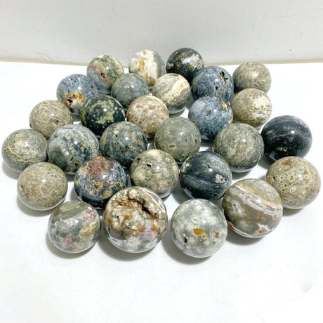 28 Pieces 6th Vein Ocean Jasper Spheres Balls -Wholesale Crystals