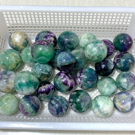 29 Pieces Beautiful Feather Fluorite Sphere Balls - Wholesale Crystals