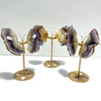 3 Pairs Fluorite Mixed Pyrite Butterfly Wing With Stand 7 - Wholesale Crystals