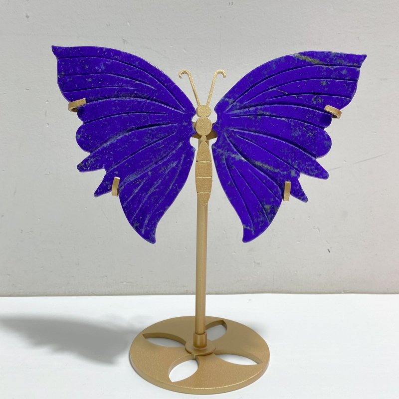 3 Pairs Lapis Lazuli Butterfly Wing Carving With Stand -Wholesale Crystals