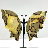 3 Pairs Septarium Butterfly Wing Carving With Stand 4 - Wholesale Crystals