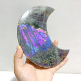3 Pieces Beautiful Labradorite Moon Carving With Stand - Wholesale Crystals