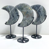 3 Pieces Beautiful Labradorite Moon Carving With Stand -Wholesale Crystals