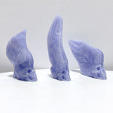 3 Pieces Blue Lace Agate Skull Carving - Wholesale Crystals
