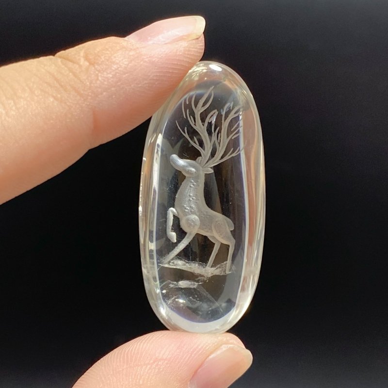 3 Pieces Deer Garden Quartz Inner Scene Carving -Wholesale Crystals