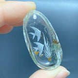 3 Pieces Fish Garden Quartz Inner Scene Carving - Wholesale Crystals