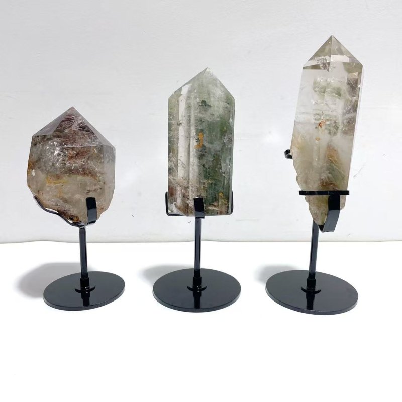 3 Pieces Garden Quartz Points With Stand - Wholesale Crystals