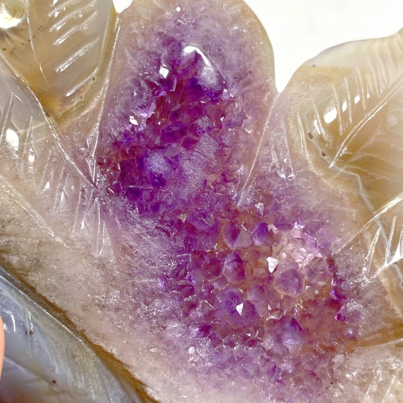 3 Pieces Geode Agate Druzy Nine-tailed Fox Carving (Defective) -Wholesale Crystals