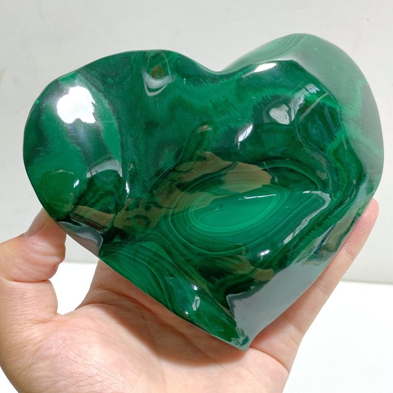 3 Pieces Large Malachite Heart With Stand -Wholesale Crystals
