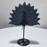 3 Pieces Peacock Crystal Carving With Stand Blue Aventurine Ruby In Kyanite - Wholesale Crystals