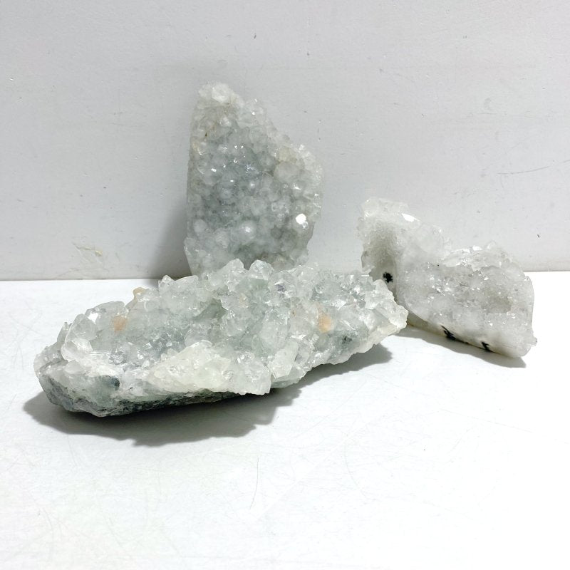 3 Pieces Raw Apophyllite Mineral Specimen -Wholesale Crystals