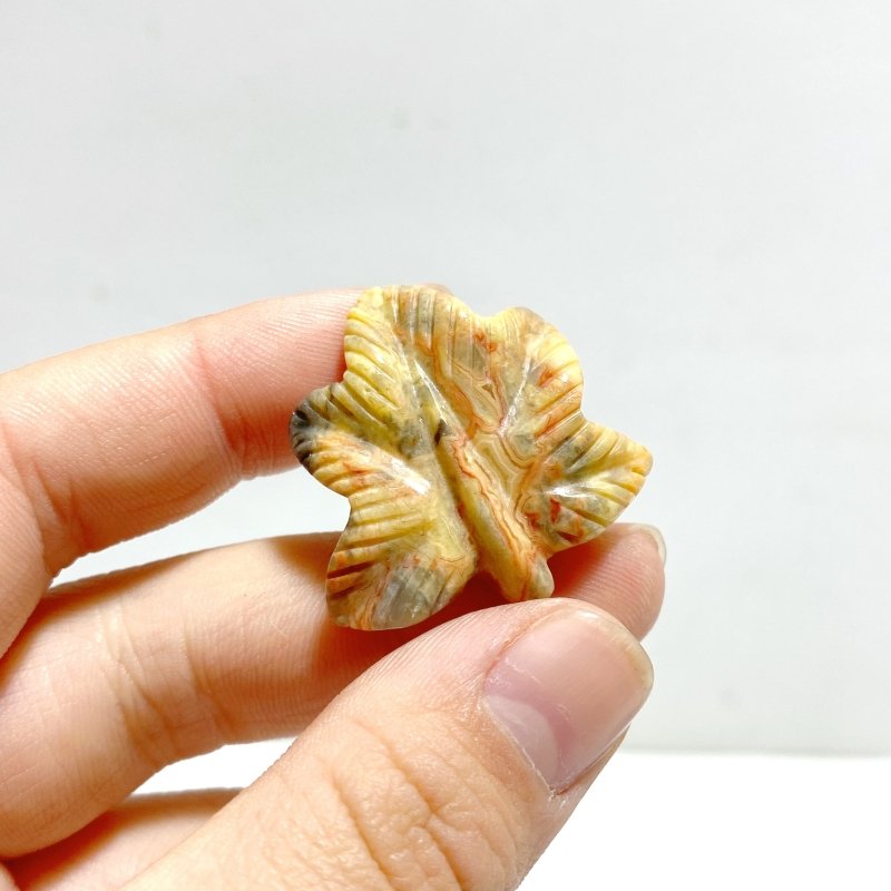 3 Types Mini Maple Leaves Carving Wholesale Sakura Flower Agate Crazy Agate - Wholesale Crystals