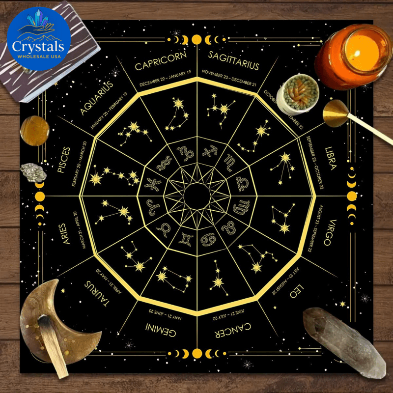 3 Zodiac Starry Sky Tarot Tablecloth - Wholesale Crystals