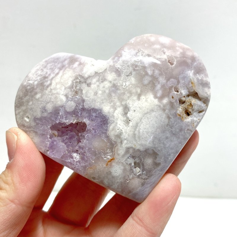 31 Pieces Geode Sakura Flower Agate Heart - Wholesale Crystals