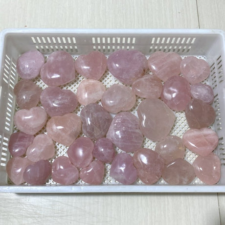 33 Pieces Large Rose Quartz Heart (Sea Freight Only) -Wholesale Crystals