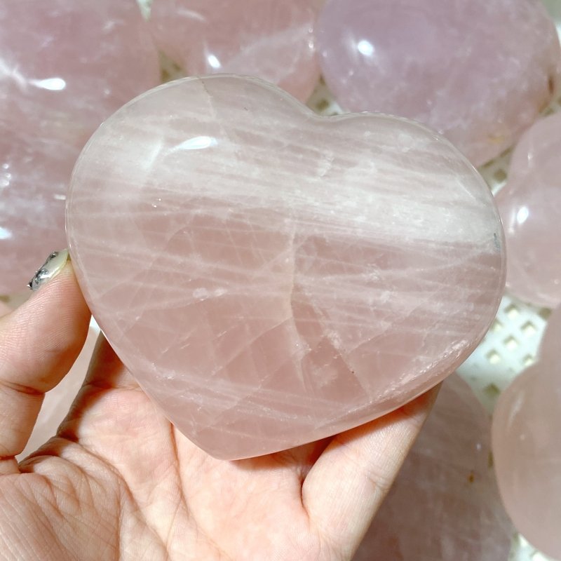 33 Pieces Large Rose Quartz Heart (Sea Freight Only) -Wholesale Crystals