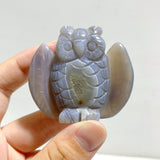 18 Pieces Geode Druzy Agate Owl Carving