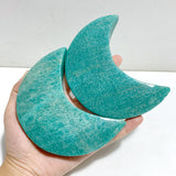 5 Pieces Large Amazonite Moon Carving With Stand