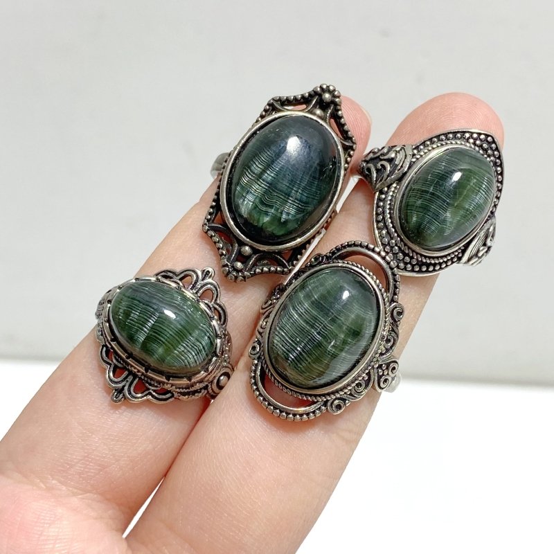 34 Pieces Seraphinite Rings Different Styles -Wholesale Crystals