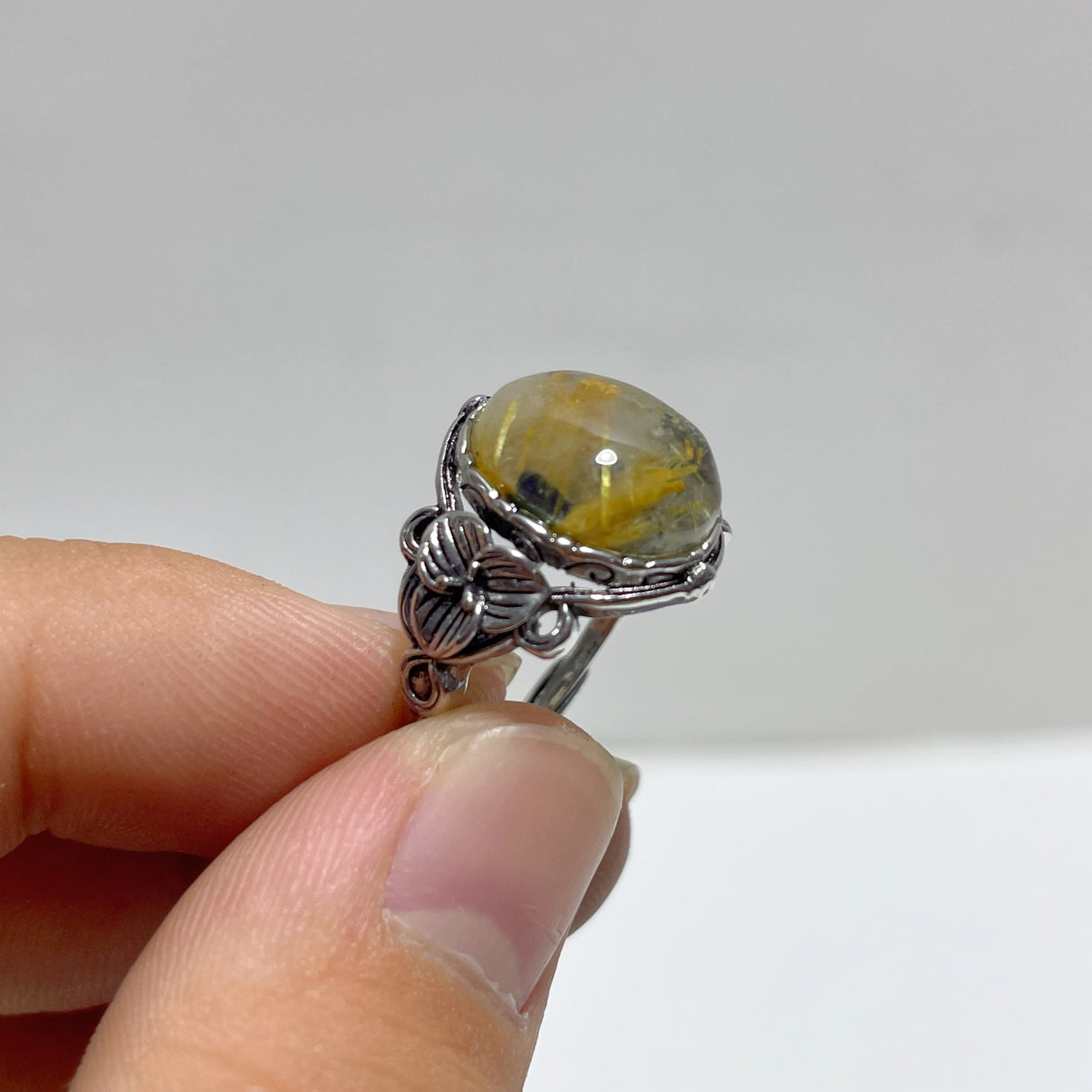 17 Pieces Golden Rutile Quartz Different Styles Ring