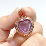 36 Pieces Amethyst Heart Shape Crystal Pendants - Wholesale Crystals