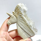 4 Pieces Clear Quartz Cluster Unicorn Carving