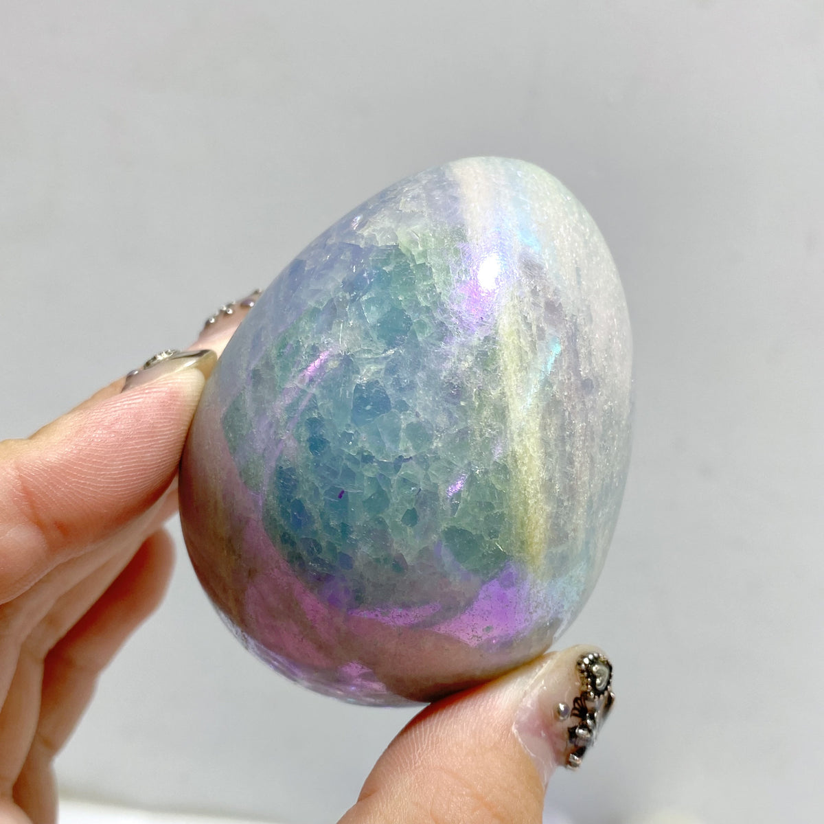 37 Pieces Aura Blue Calcite Eggs