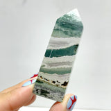 Stripe Moss Agate Mixed Quartz Four-Sided Tower Point Wholesale