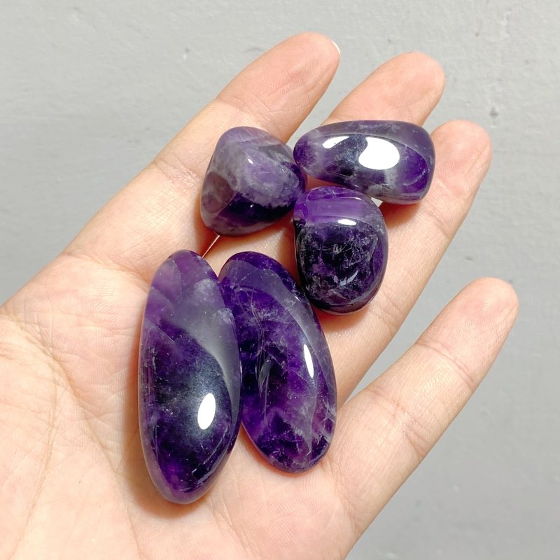 3.87kg Chevron Amethyst Tumbled Stone(Defect) -Wholesale Crystals