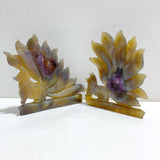 2 Pieces Geode Agate Druzy Nine-tailed Fox Carving #16