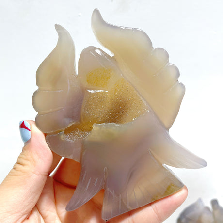 13 Pieces Geode Druzy Agate Angel Carving