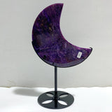 Large Charoite Moon Carving With Stand #10
